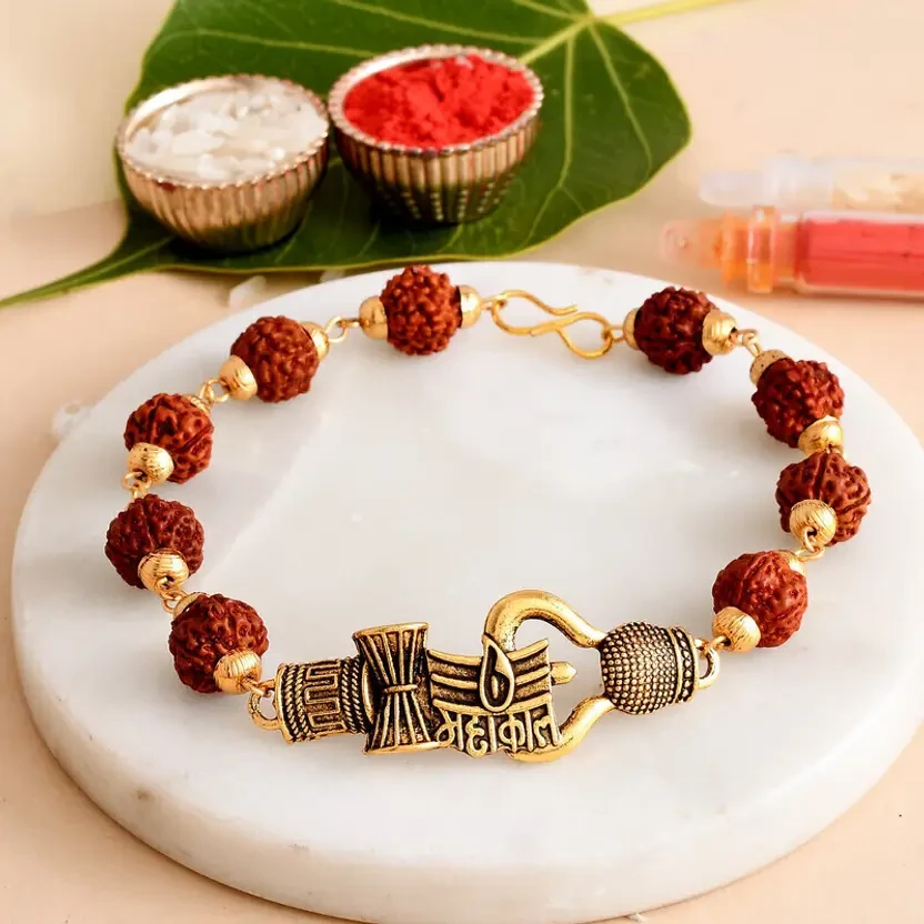 Rudraksh Rakhi Set